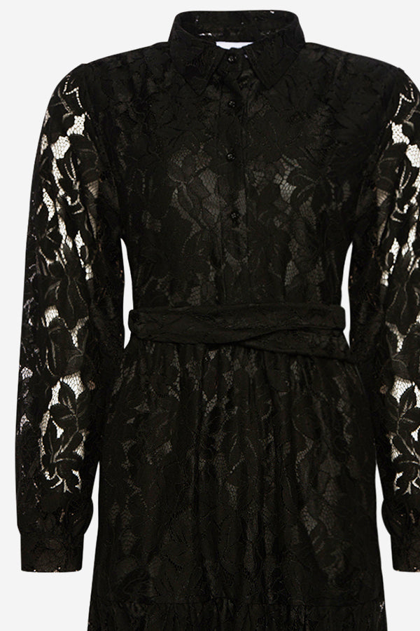 Pixi Shirt Dress Lace Black