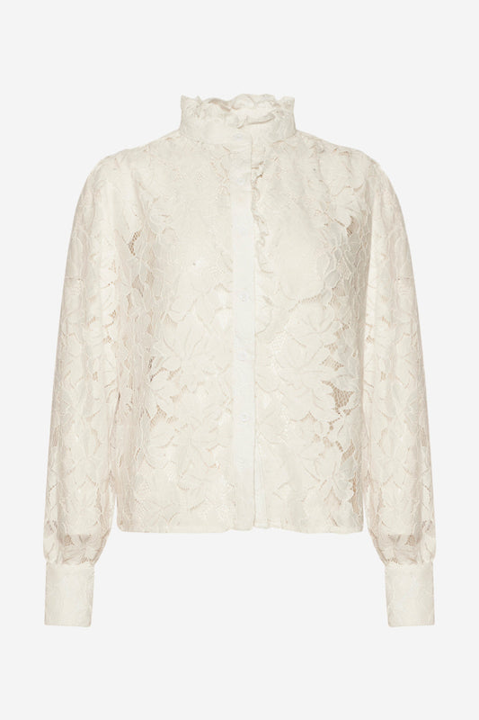 Noellas Pixi Shirt Lace White. Køb Skjorter hos www.noellafashion.dk