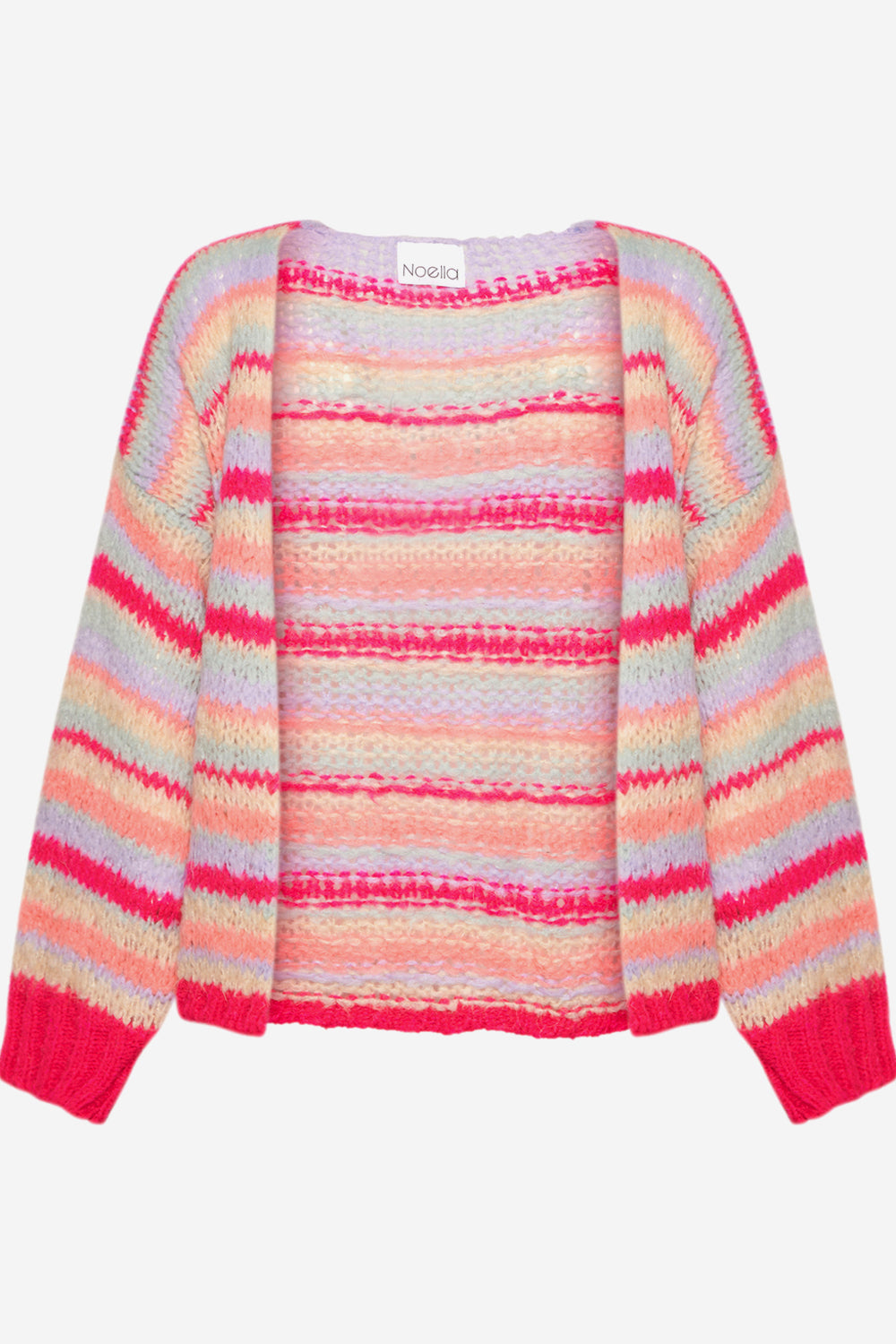 Noellas Pool Knit Cardigan Pink Mix. Køb Cardigans hos www.noellafashion.dk