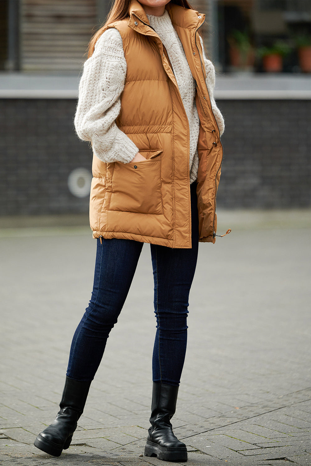 Eden Puffer Waistcoat Camel