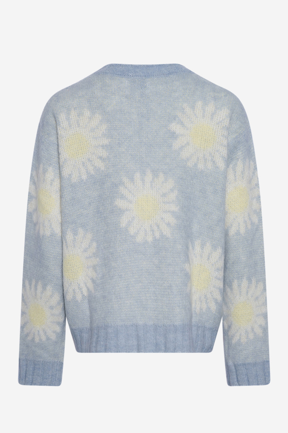 Raya Knit Sweater L/S Light Blue/Offwhite Flower