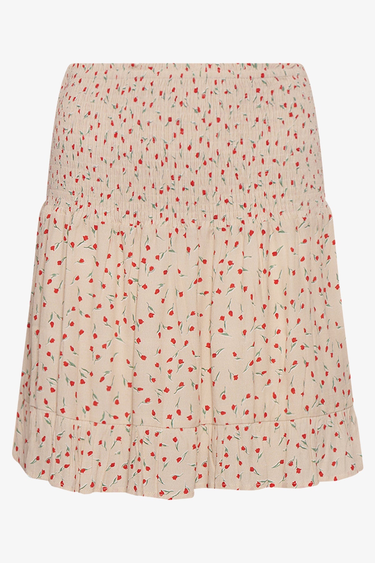 Noellas Renata Skirt Cream/Red Mini Flower. Køb Nederdele hos www.noellafashion.dk