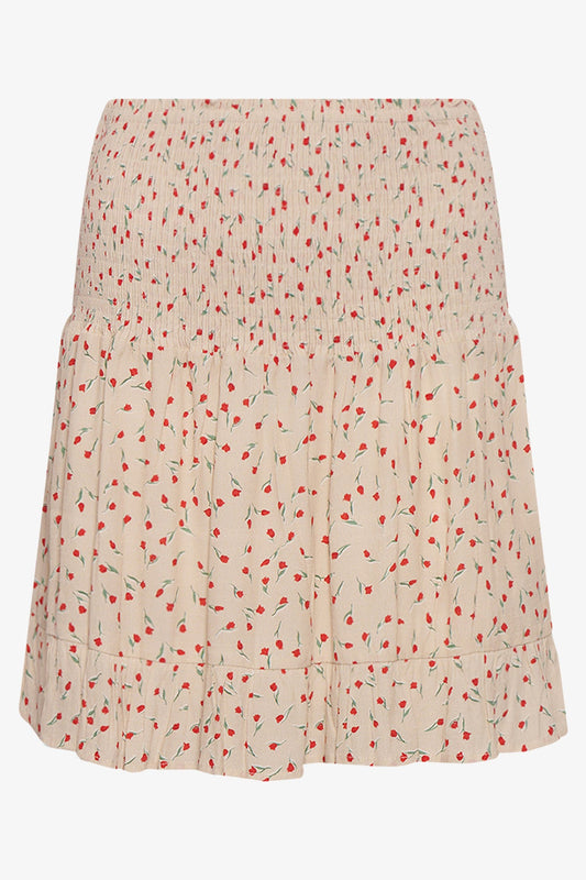 Noellas Renata Skirt Cream/Red Mini Flower. Køb Nederdele hos www.noellafashion.dk