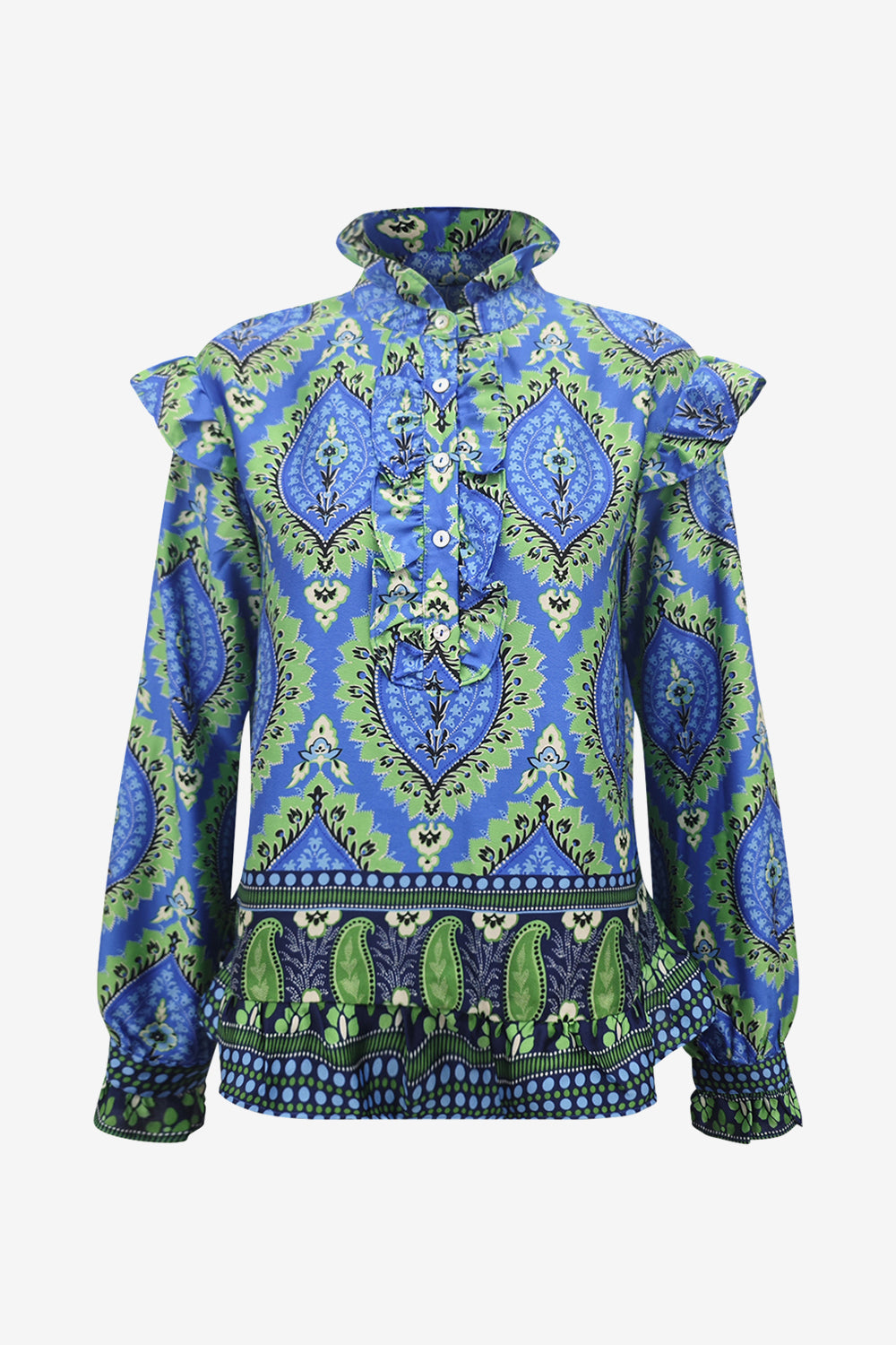 Noellas Reno Blouse Trisha Blue Print. Køb Bluser hos www.noellafashion.dk