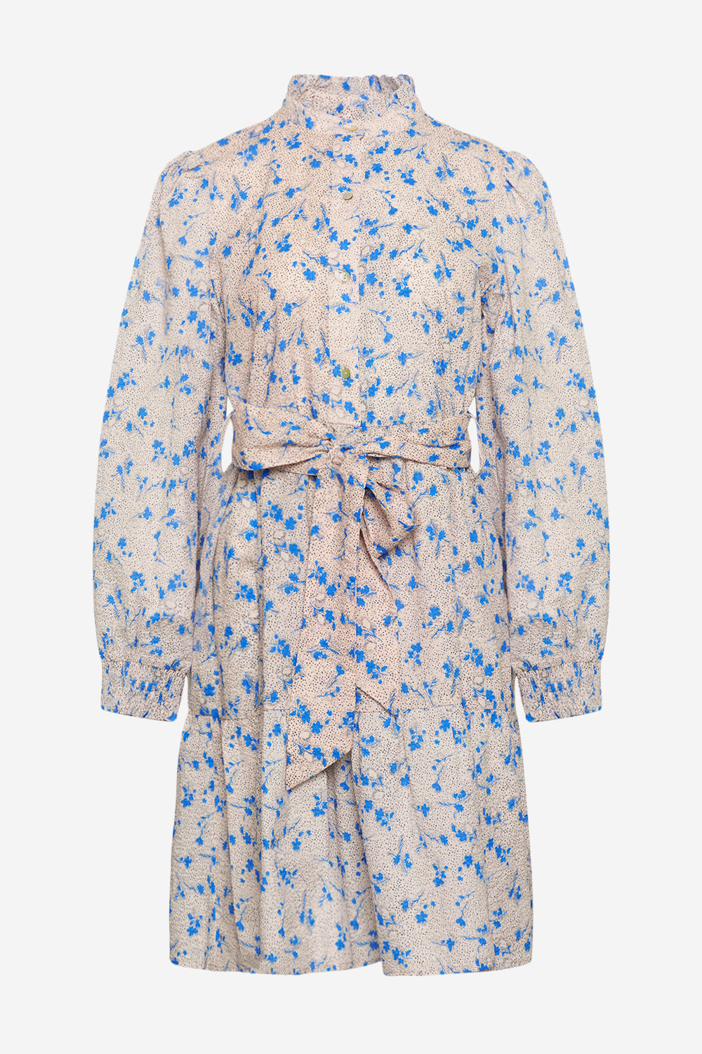 Noellas Rina Shirt Dress Flower Blue Flower. Køb Kjoler hos www.noellafashion.dk