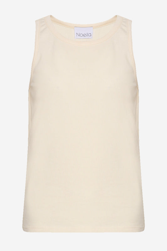 Noellas Riju Tanktop Solid Cream. Køb T-shirts / Toppe hos www.noellafashion.dk