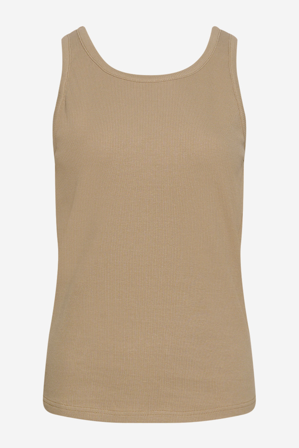 Noellas Riju Tanktop Solid Sand. Køb T-shirts / Toppe hos www.noellafashion.dk