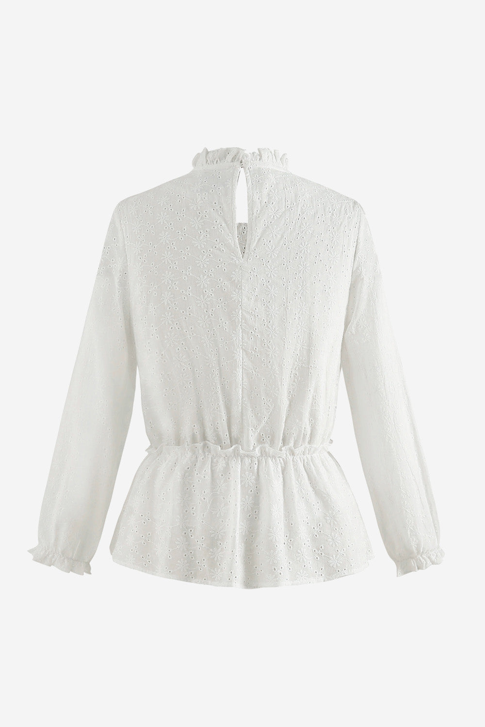 Rome Blouse Cotton Broderie White Broderie Flower