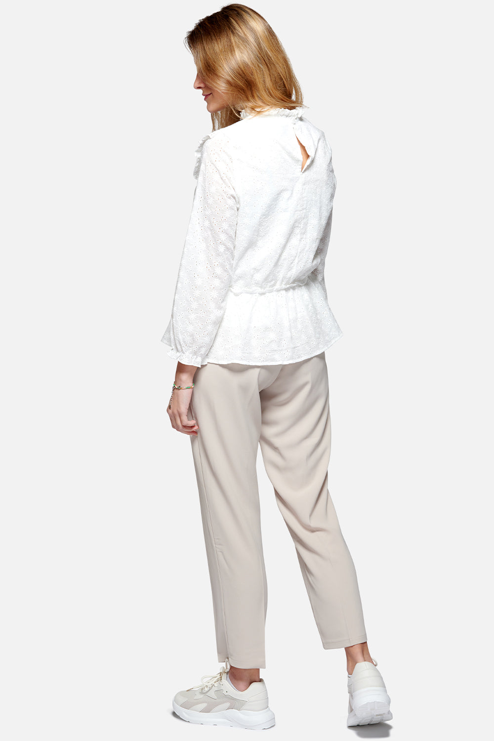 Rome Blouse Cotton Broderie White Broderie Flower