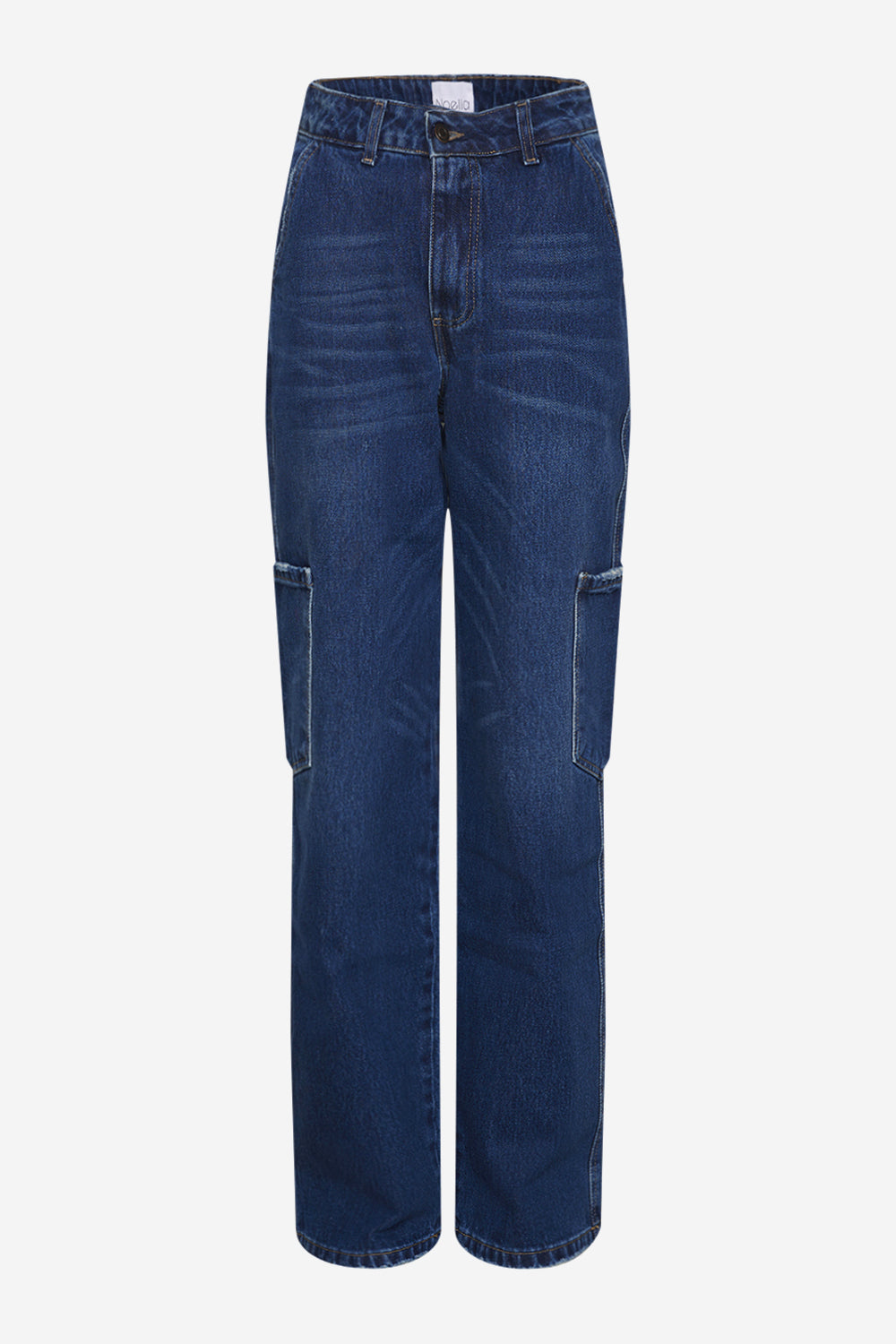 Noellas Rory Cargo Jeans Dark Blue Washed. Køb Bukser hos www.noellafashion.dk