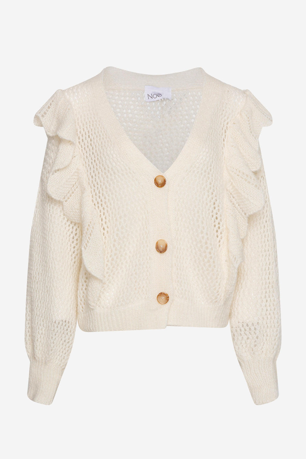 Noellas Rosa Knit Cardigan Cream. Køb Cardigans hos www.noellafashion.dk