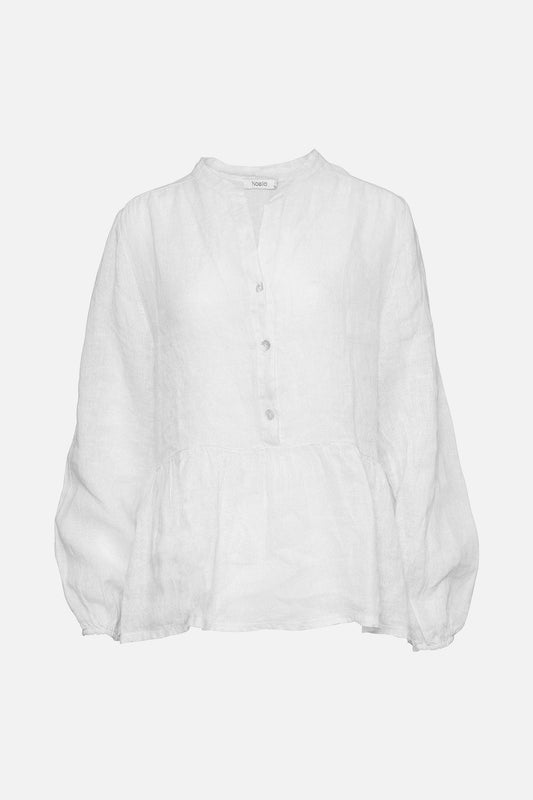 Noellas Rosi Blouse Linen White. Køb Bluser hos www.noellafashion.dk