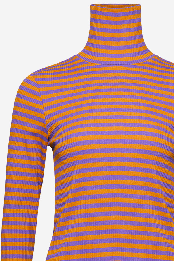 Luelle T-shirt Rollneck Lilac/orange Mix