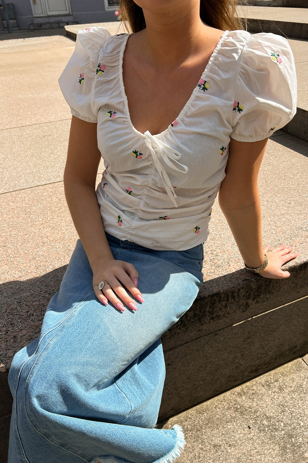 Samantha Blouse White Embroidery