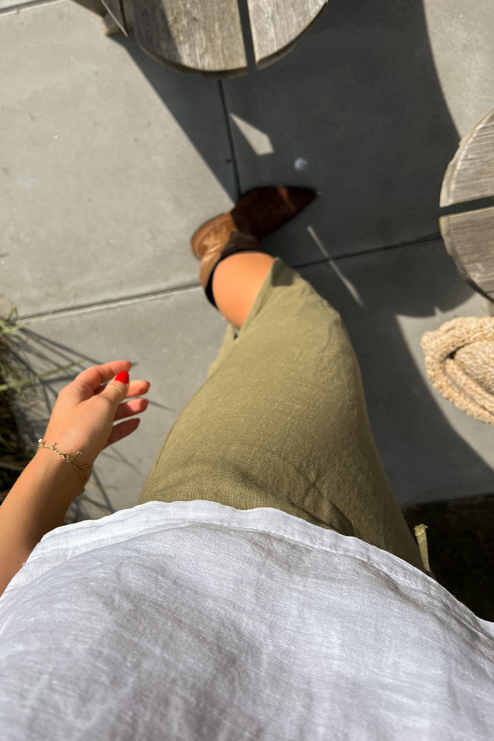 Samira Linen Skirt Khaki