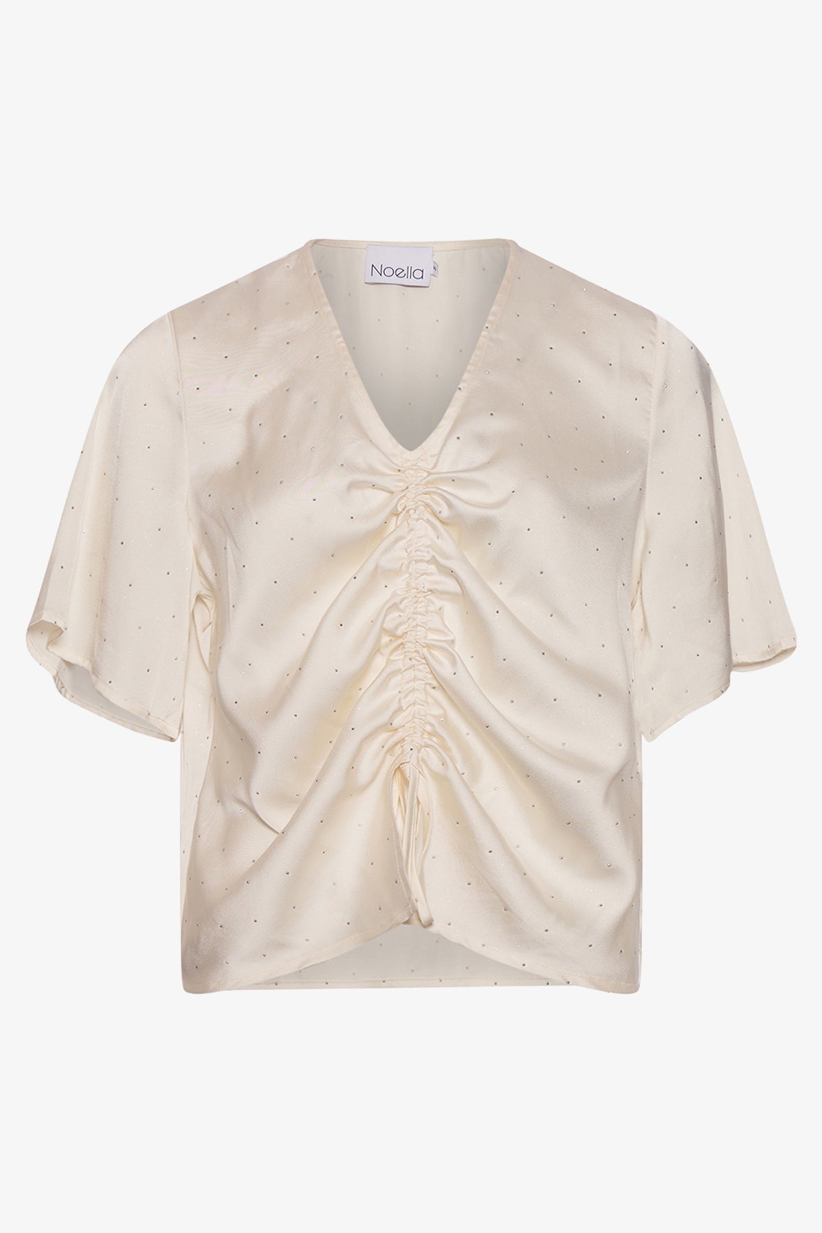 Noellas Serafina SS Blouse Ivory. Køb Bluser hos www.noellafashion.dk