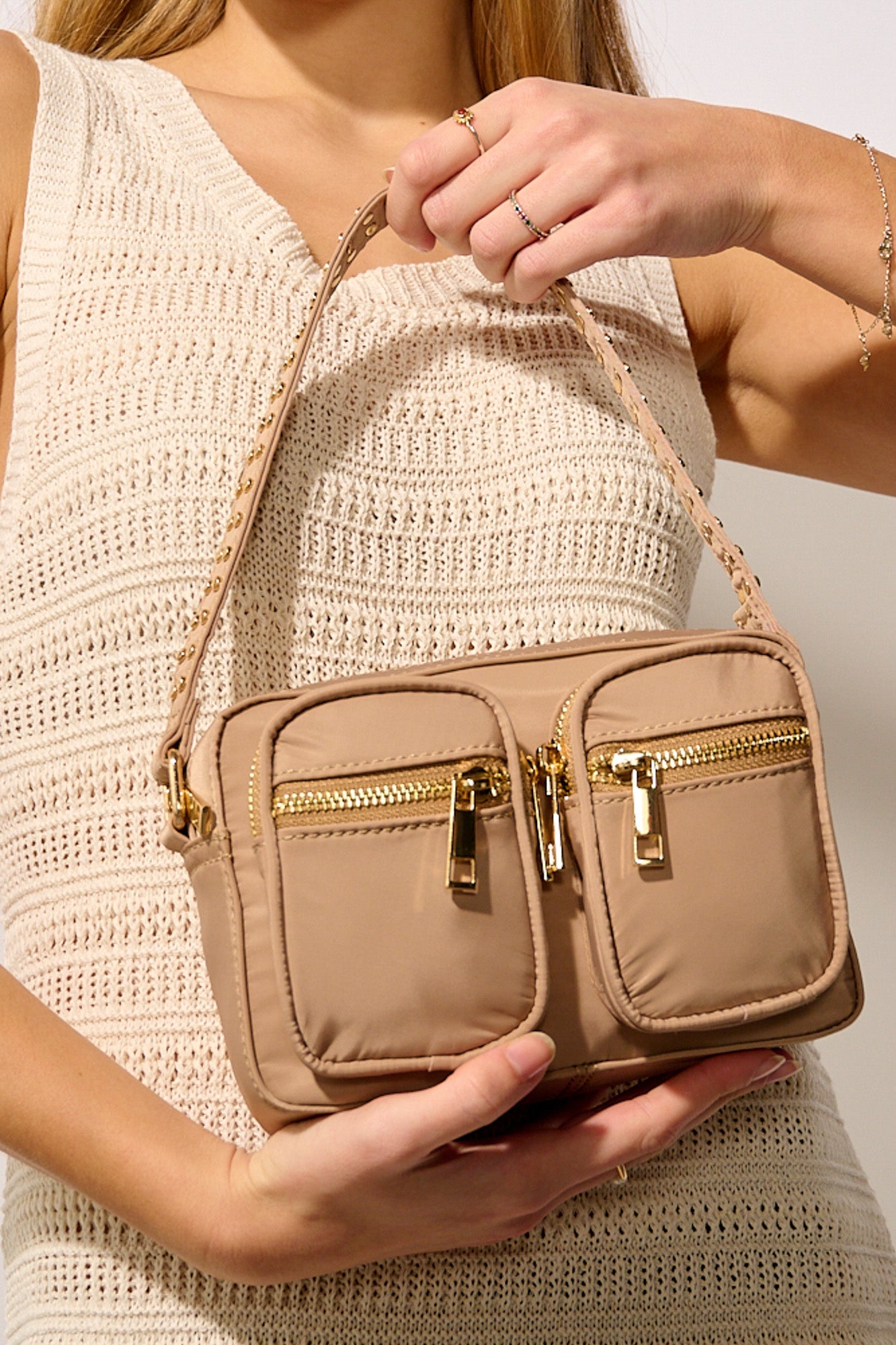 Kendra Nylon Bag Beige