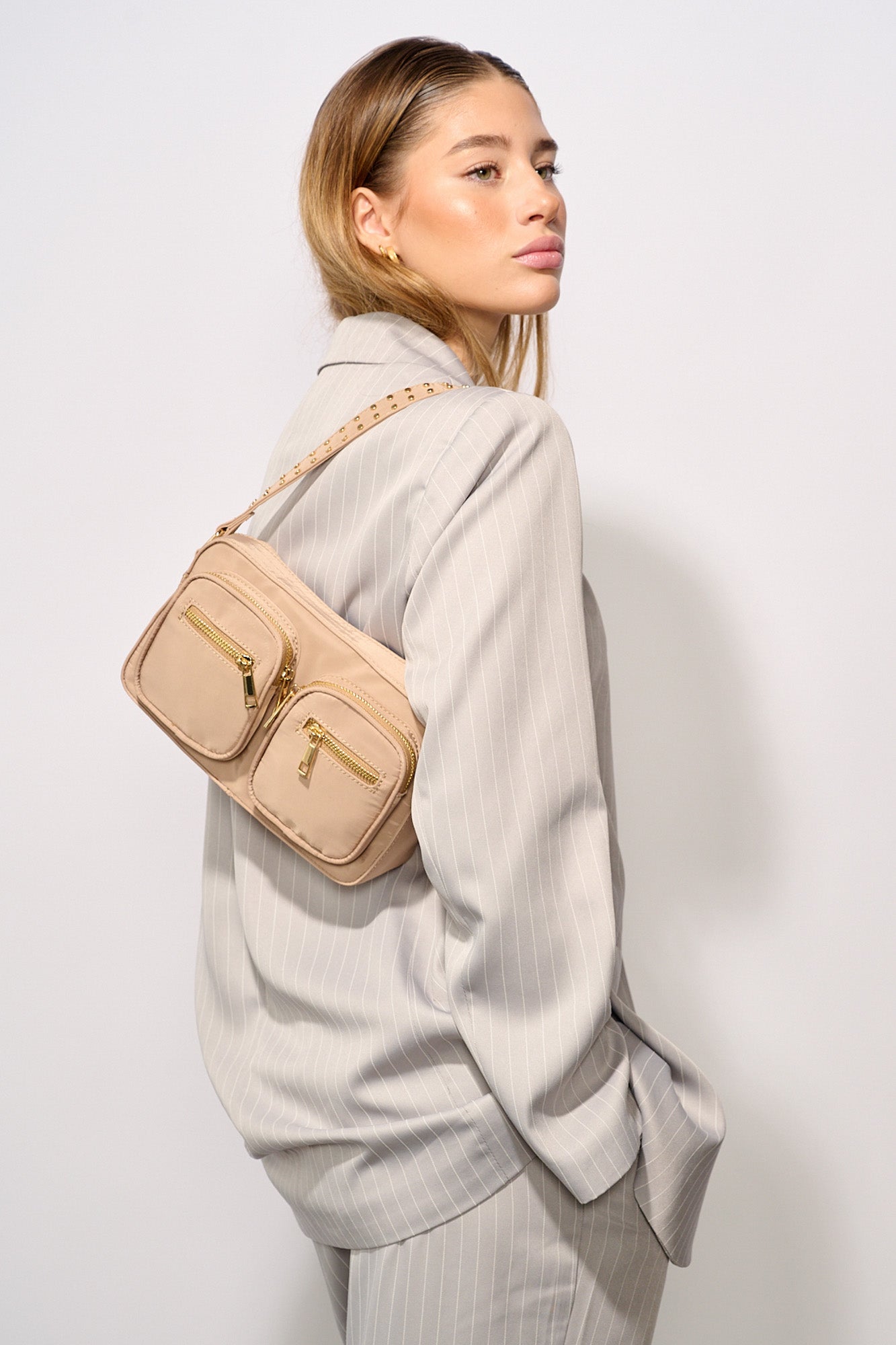 Celina Nylon Bag Beige