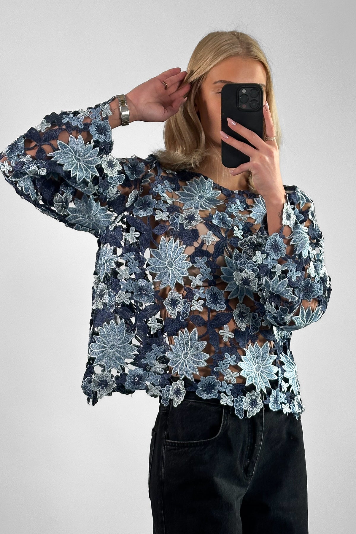 Kezzie Blouse Dark blue mix