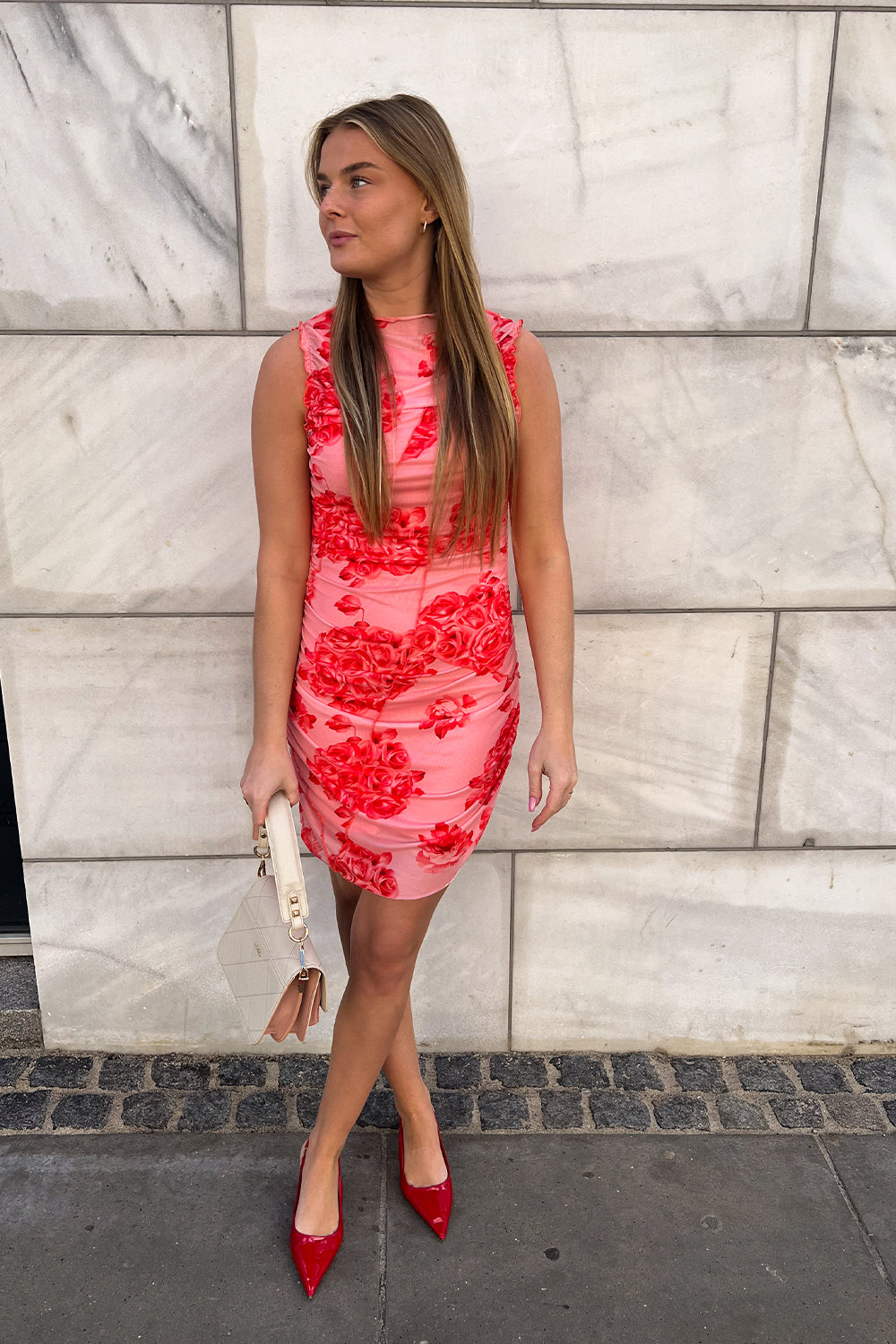 Sutton Short Dress Rose Print