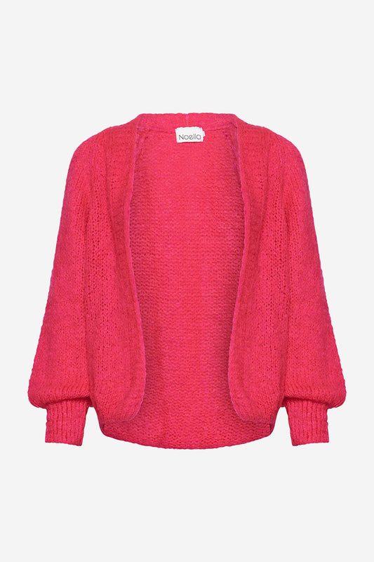 Noellas Fora Knit Cardigan Poppy Pink. Køb Cardigans hos www.noellafashion.dk