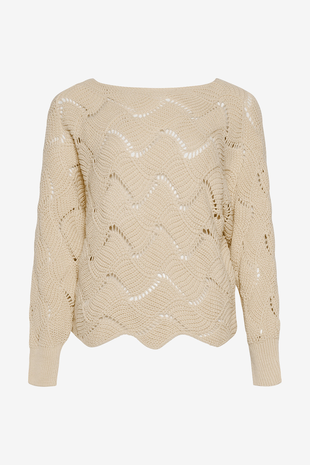 Noellas Taffy Knit Sweater Sand. Køb Striktrøjer hos www.noellafashion.dk