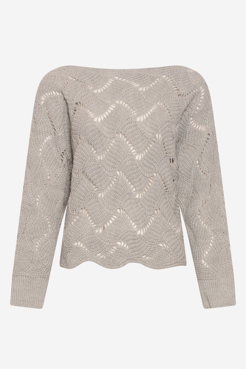 Noellas Taffy Knit Sweater Grey melange. Køb Striktrøjer hos www.noellafashion.dk