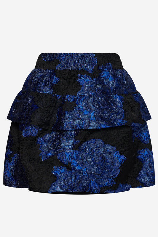 Noellas Taylor Flounce Skirt Blue Mix. Køb Nederdele hos www.noellafashion.dk