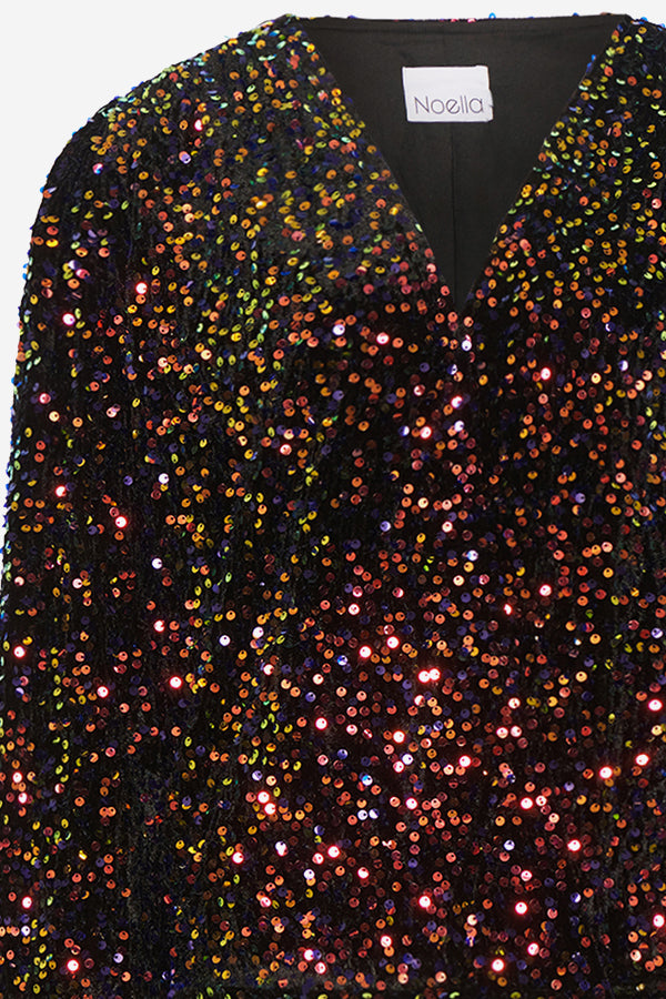 Teagan Wrap Blouse Black Mix
