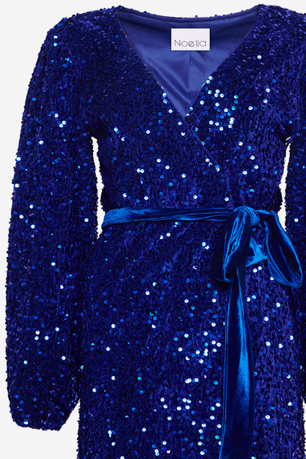 Teagan Wrap Dress Royal Blue