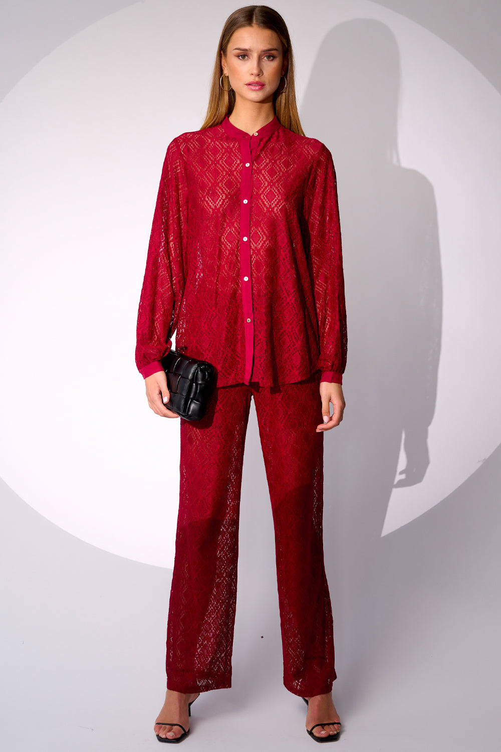 Noellas Texas Lace Pants Red. Køb Bukser hos www.noellafashion.dk