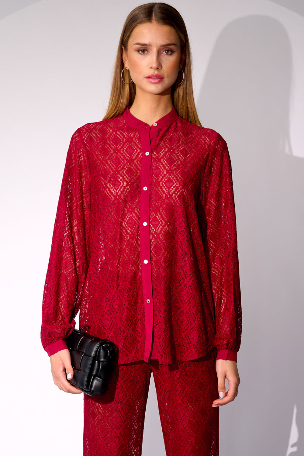 Noellas Texas Lace Shirt Red. Køb Skjorter hos www.noellafashion.dk