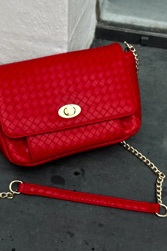 Noellas Teagan Braided Bag Red Braided. Køb Tasker hos www.noellafashion.dk