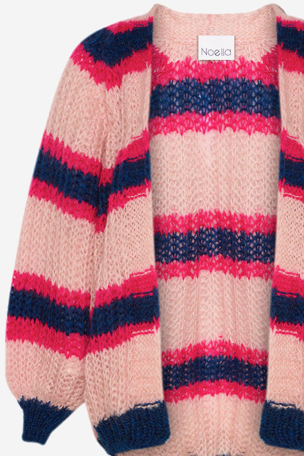 Vera Knit Cardigan Rose/Fuchsia/Navy