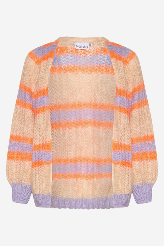 Noellas Vera Knit Cardigan  Lilac/orange Mix. Køb Cardigans hos www.noellafashion.dk