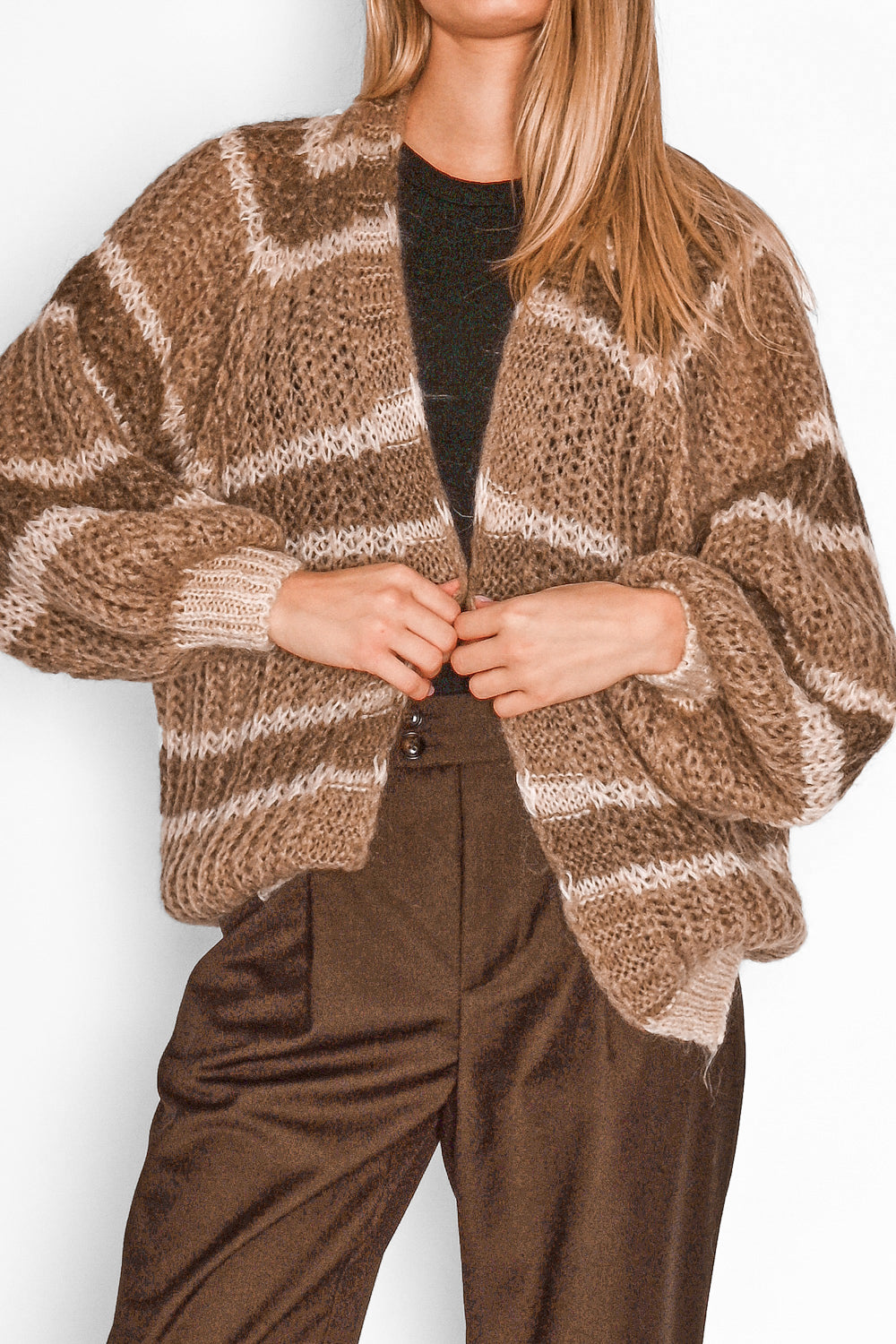 Vera Knit Cardigan Brown/Camel/Sand