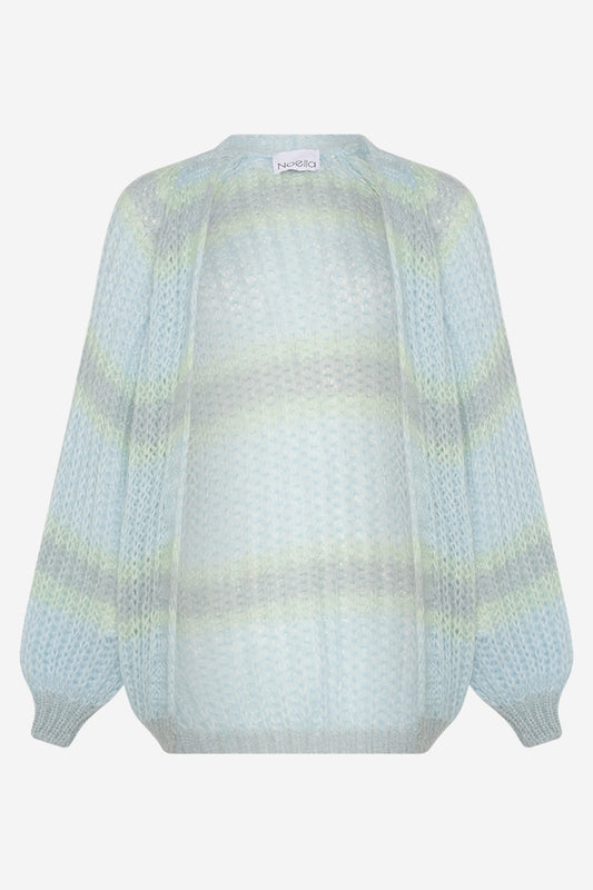 Noellas Vera Knit Cardigan Light Blue/Blue/Mint Mix. Køb Cardigans hos www.noellafashion.dk