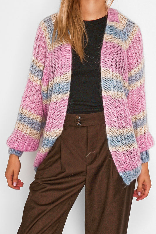 Vera Knit Cardigan Pink Blue Mix