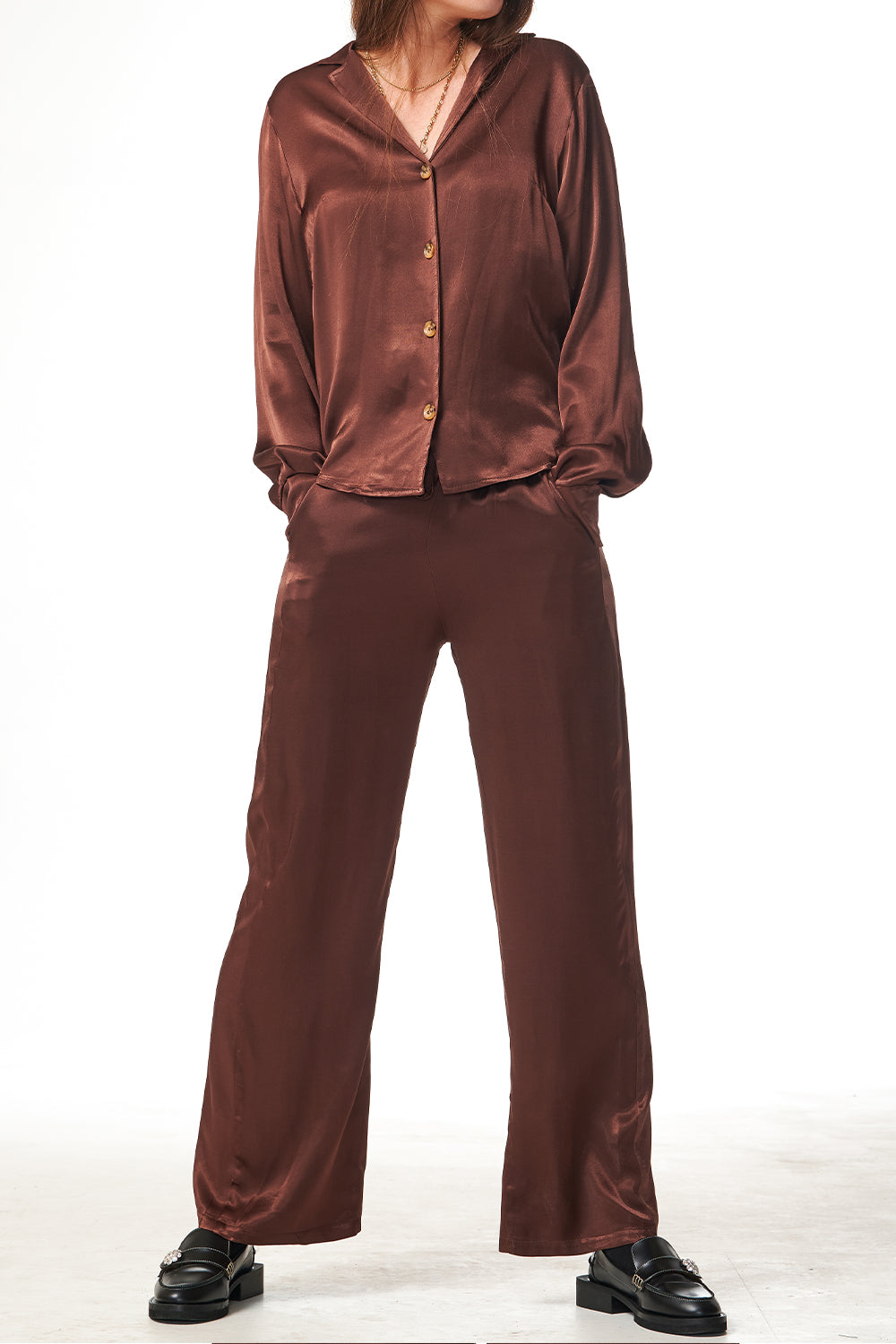 Vero Shirt Viscose Brown