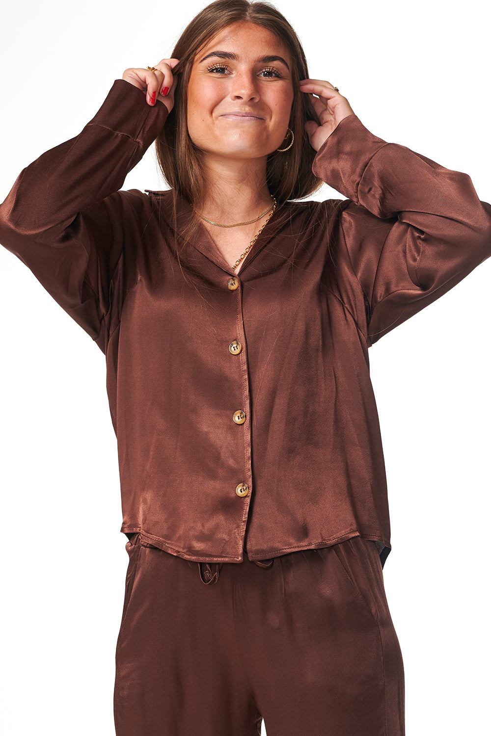 Vero Shirt Viscose Brown