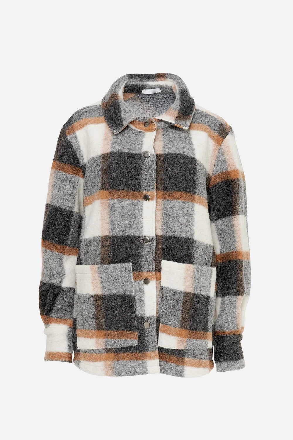 Viksa Jacket Wool Grey/camel Checks