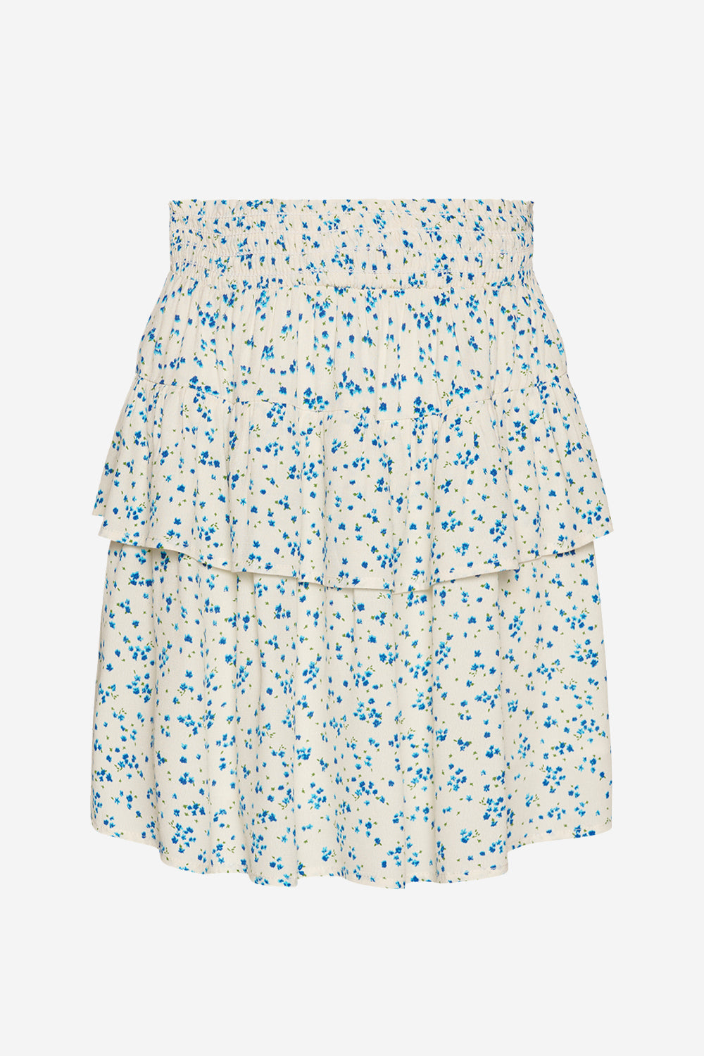 Noellas Zuez Skirt Cream/blue flower. Køb Nederdele hos www.noellafashion.dk